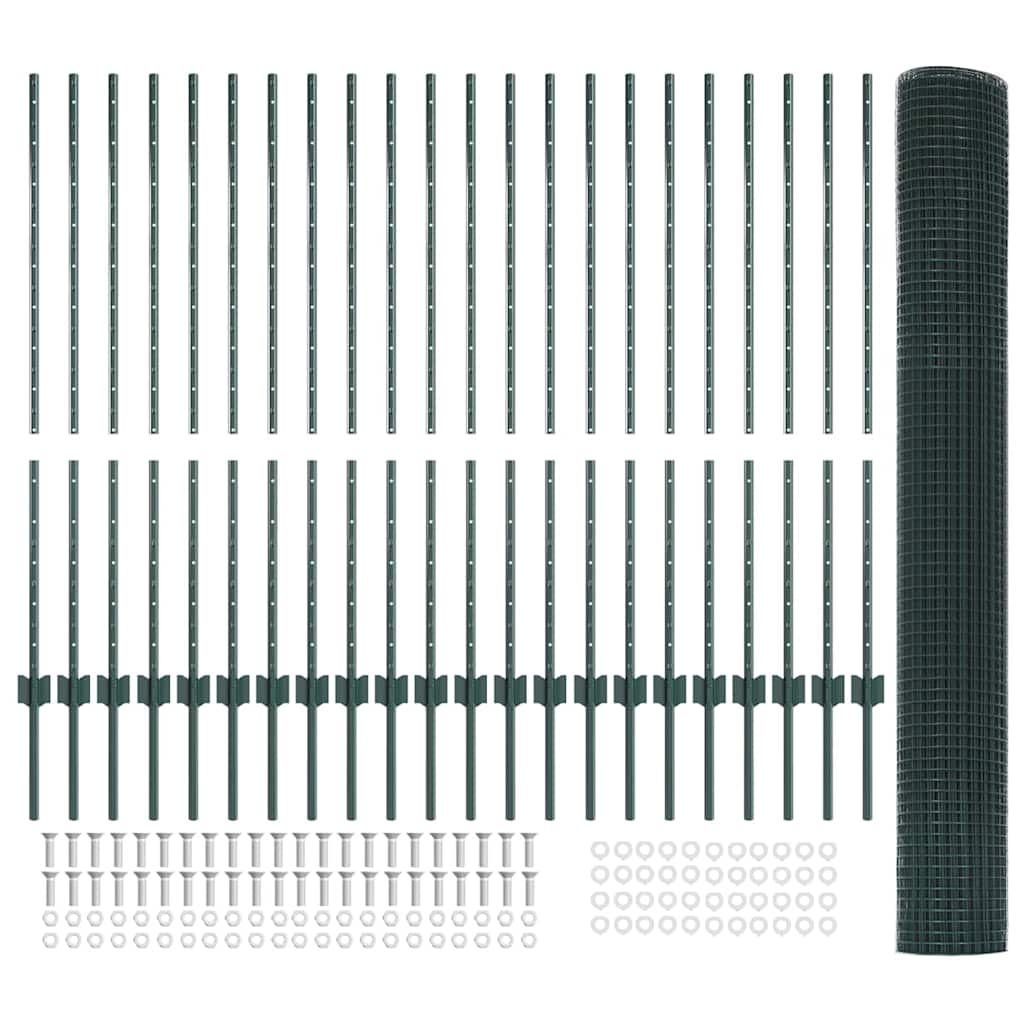 Svejsestålhegn med stolpe 50 x 1,2 m (B x H) PVC-belagt stål