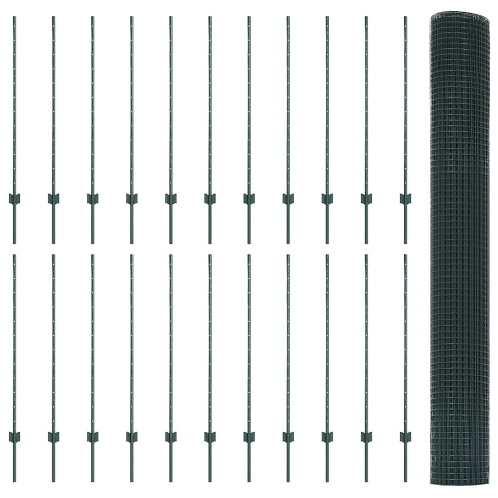 Svejsestålhegn med stolpe 50 x 1,2 m (B x H) PVC-belagt stål