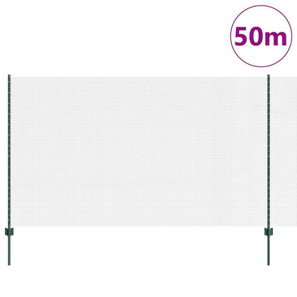 Udendørs svejset trådhegn med stolper 50 x 1,4 m Grøn Mesh