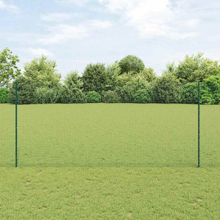 Svejsede trådhegn med stolper 50 x 1,4 m PVC-belagt stål Grøn