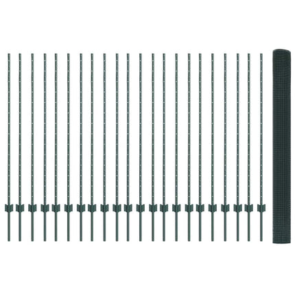 Svejsede trådhegn med stolper 50 x 1,4 m PVC-belagt stål Grøn