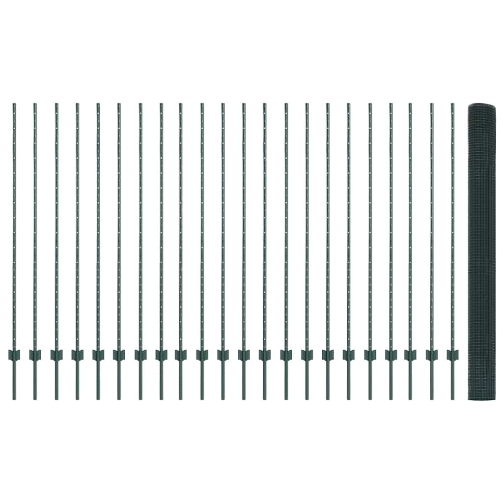 Svejsestålhegn med stolpe 50 x 1,5 m (B x H) PVC-belagt stål