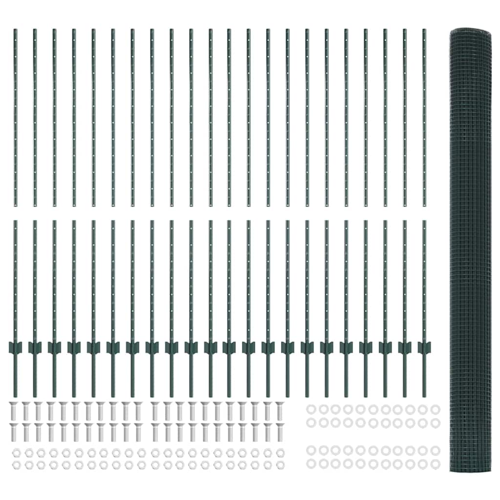 Svejsestålhegn med stolpe 50 x 1,5 m (B x H) PVC-belagt stål