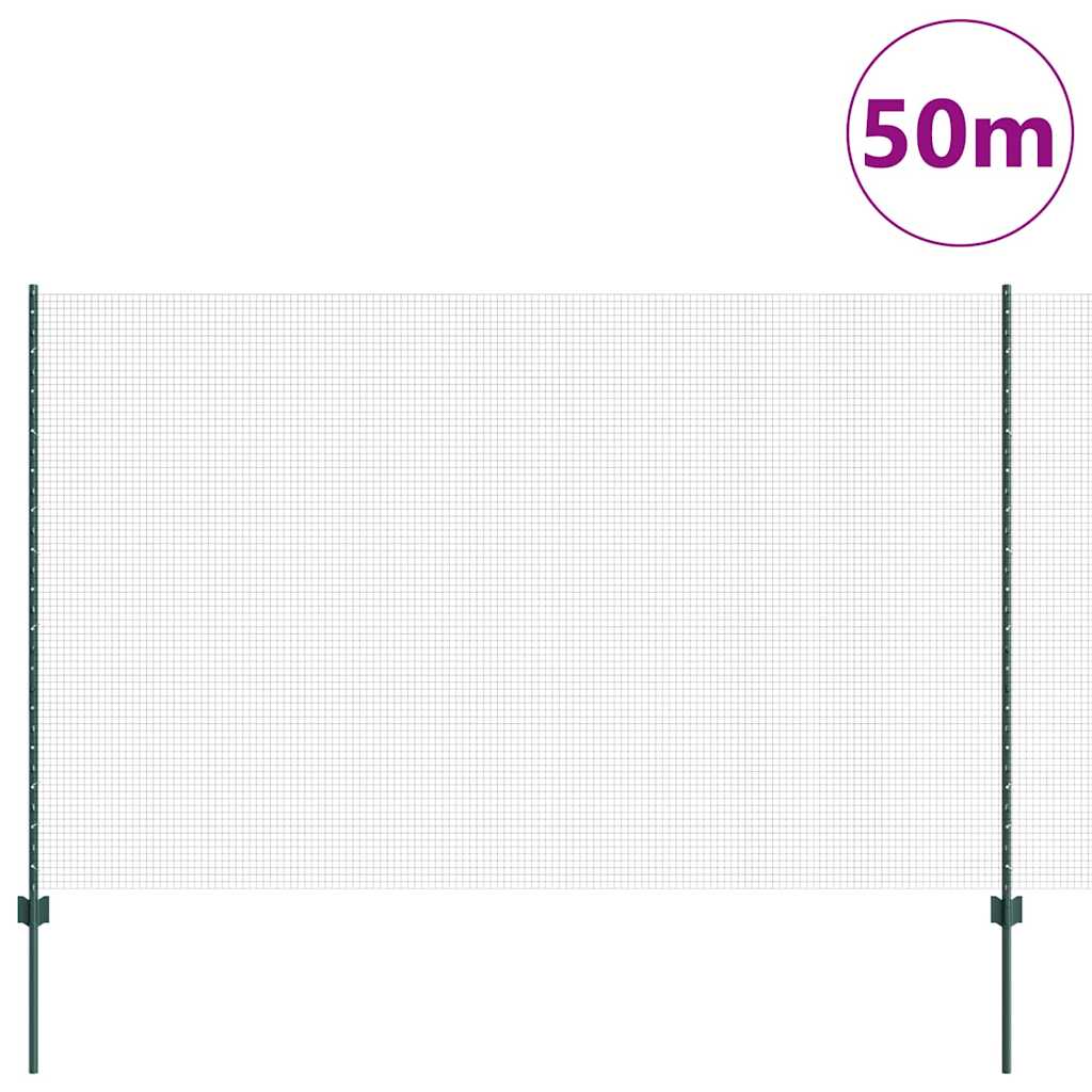 Svejsestålhegn med stolpe 50 x 1,5 m (B x H) PVC-belagt stål