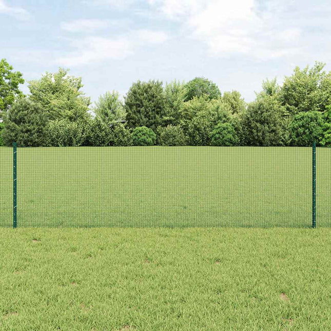 Svejsede trådhegn med stolper 100 x 0,6 m PVC-belagt stål Grøn
