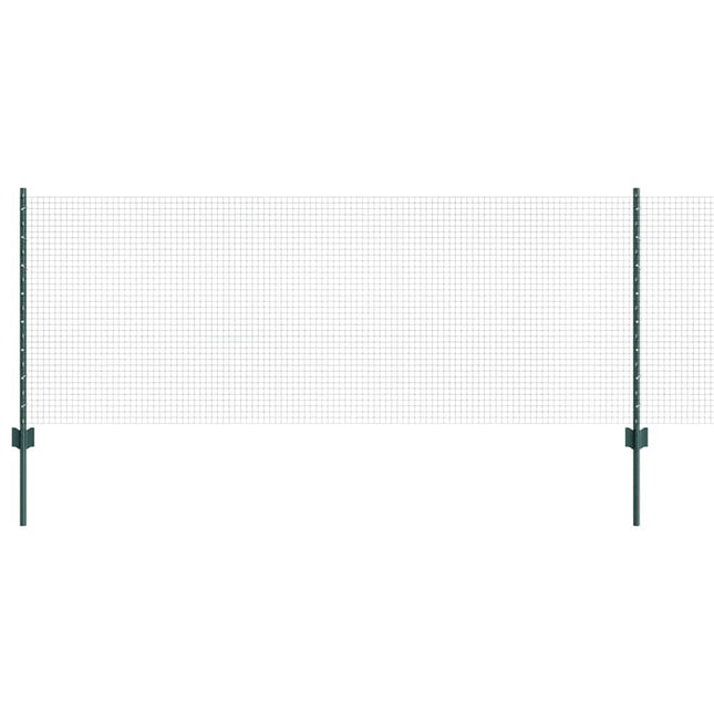 Svejsede trådhegn med stolper 100 x 0,8 m PVC-belagt stål Grøn