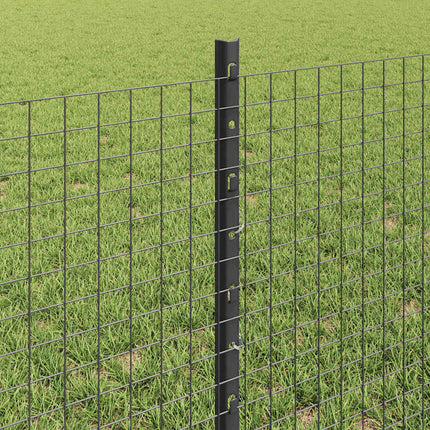 Svejsede trådhegn med stolper 10 x 0,6 m PVC-belagt stål Grå