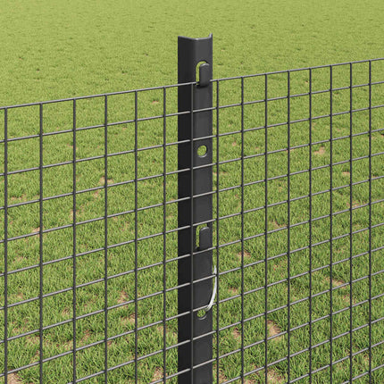 Udendørs svejset trådhegn med stolper 10 x 1,2 m Grå Mesh