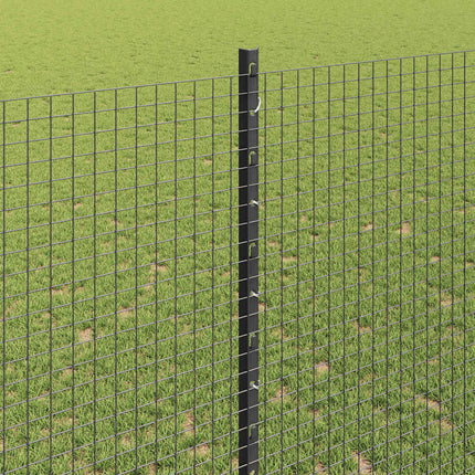 Udendørs svejset trådhegn med stolper 10 x 1,4 m Grå Mesh