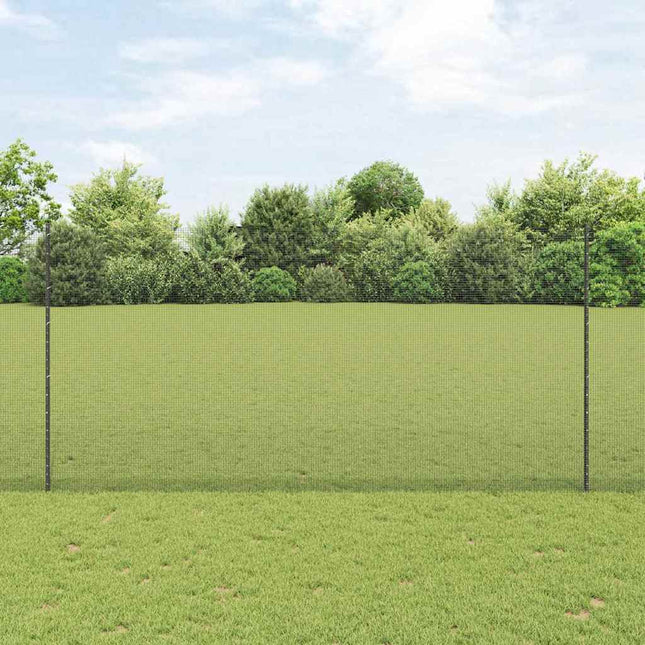 Udendørs svejset trådhegn med stolper 10 x 1,6 m Grå Mesh