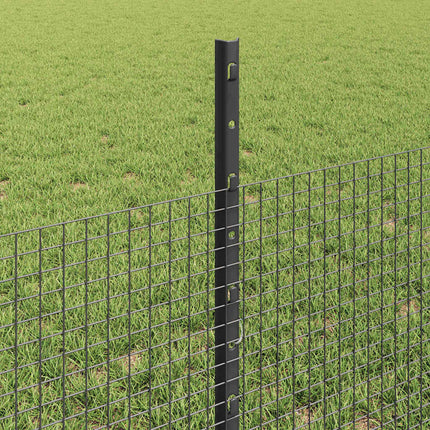 Udendørs svejset trådhegn med stolper 25 x 0,5 m Grå Mesh