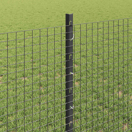 Udendørs svejset trådhegn med stolper 25 x 0,8 m Grå Mesh