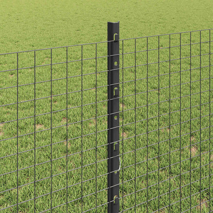 Udendørs svejset trådhegn med stolper 25 x 0,8 m Grå Mesh