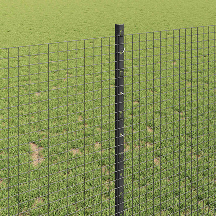 Udendørs svejset trådhegn med stolper 25 x 1 m Grå Mesh