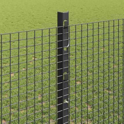Udendørs svejset trådhegn med stolper 25 x 1,2 m Grå Mesh