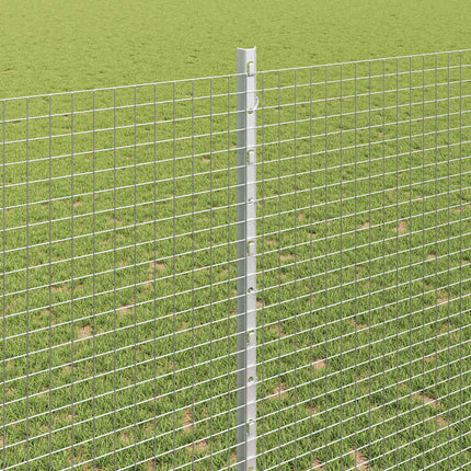 Udendørs svejset trådhegn med stolper 25 x 1,4 m Grå Mesh