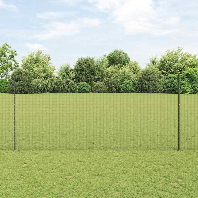 Svejsede trådhegn med stolper 25 x 1,4 m PVC-belagt stål Grå