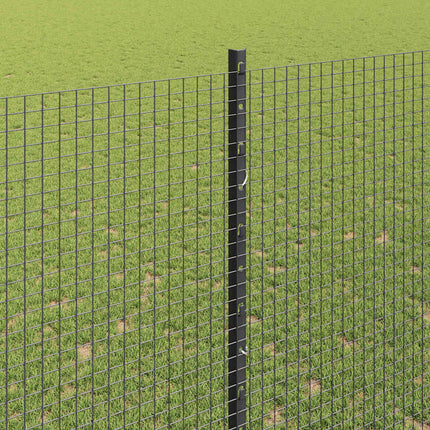 Udendørs svejset trådhegn med stolper 25 x 1,5 m Grå Mesh