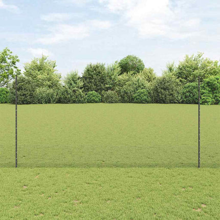 Udendørs svejset trådhegn med stolper 25 x 1,5 m Grå Mesh