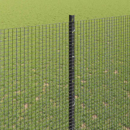 Udendørs svejset trådhegn med stolper 25 x 1,6 m Grå Mesh