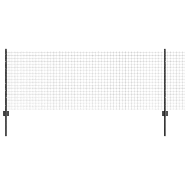 Svejsede trådhegn med stolper 50 x 0,8 m PVC-belagt stål Grå