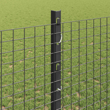 Udendørs svejset trådhegn med stolper 50 x 1,2 m Grå Mesh