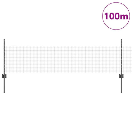 Svejsede trådhegn med stolper 100 x 0,5 m PVC-belagt stål Grå