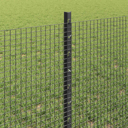 Udendørs svejset trådhegn med stolper 100 x 0,6 m Grå Mesh