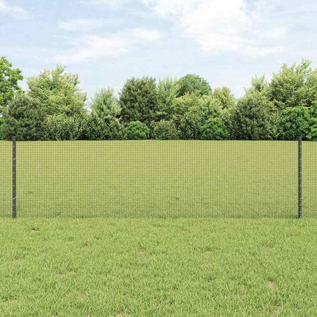 Svejsede trådhegn med stolper 100 x 0,6 m PVC-belagt stål Grå