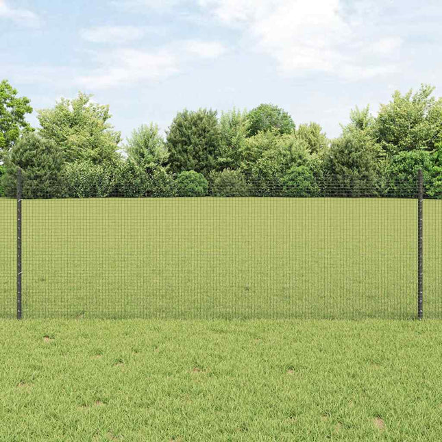 Svejsede trådhegn med stolper 100 x 0,8 m PVC-belagt stål Grå