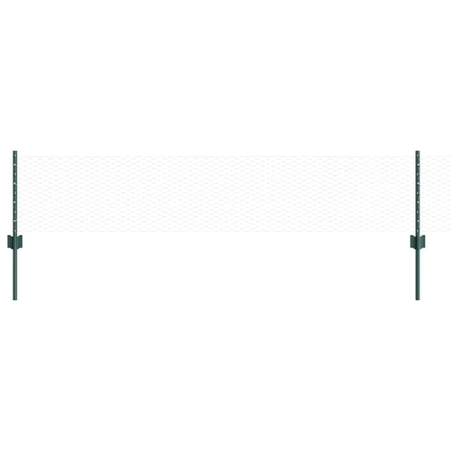 Udendørs sekskantet hegn med stolpe 10 x 0,4 m PVC-belagt stål