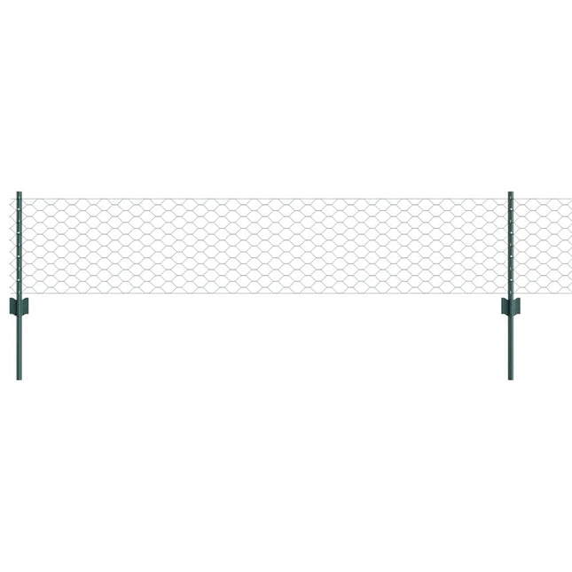 Udendørs sekskantet hegn med stolpe 10 x 0,4 m PVC-belagt stål