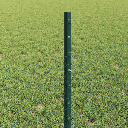 Udendørs sekskantet hegn med stolpe 10 x 0,5 m PVC-belagt stål