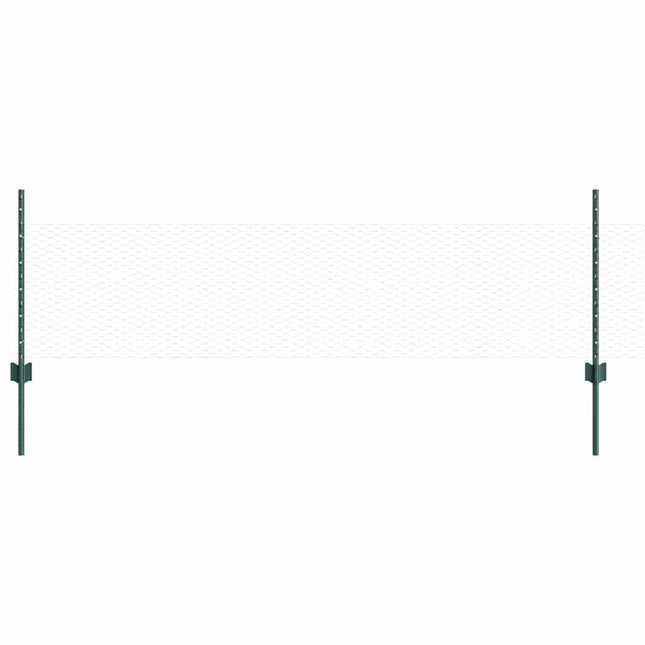 Udendørs sekskantet hegn med stolpe 10 x 0,5 m PVC-belagt stål