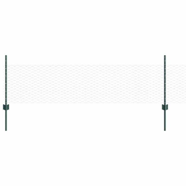 Udendørs sekskantet hegn med stolpe 10 x 0,5 m PVC-belagt stål