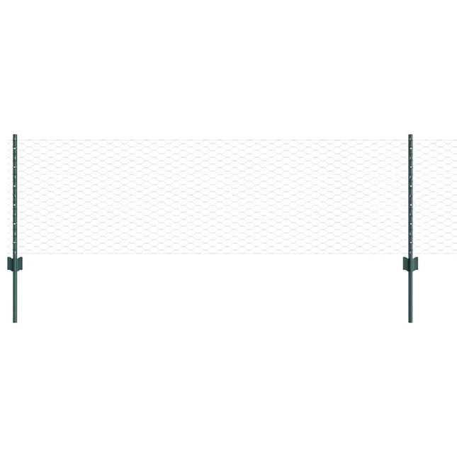 Udendørs sekskantet hegn med stolpe 10 x 0,6 m PVC-belagt stål