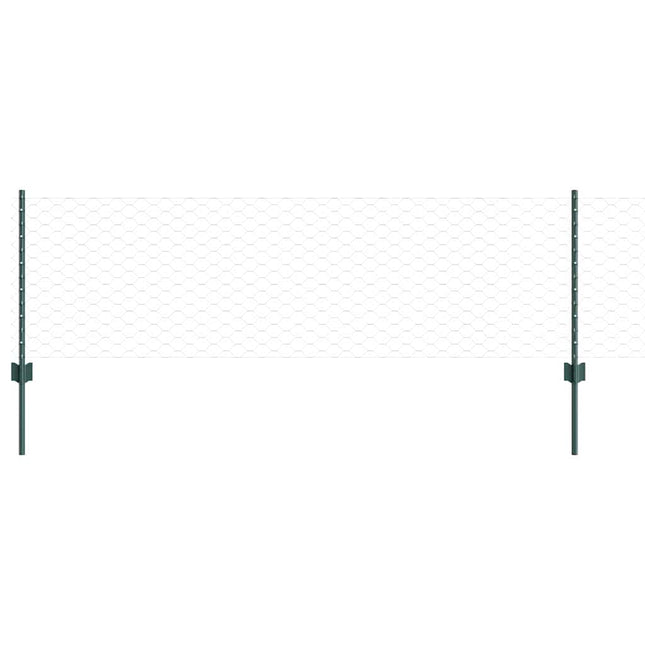 Udendørs sekskantet hegn med stolpe 10 x 0,6 m PVC-belagt stål