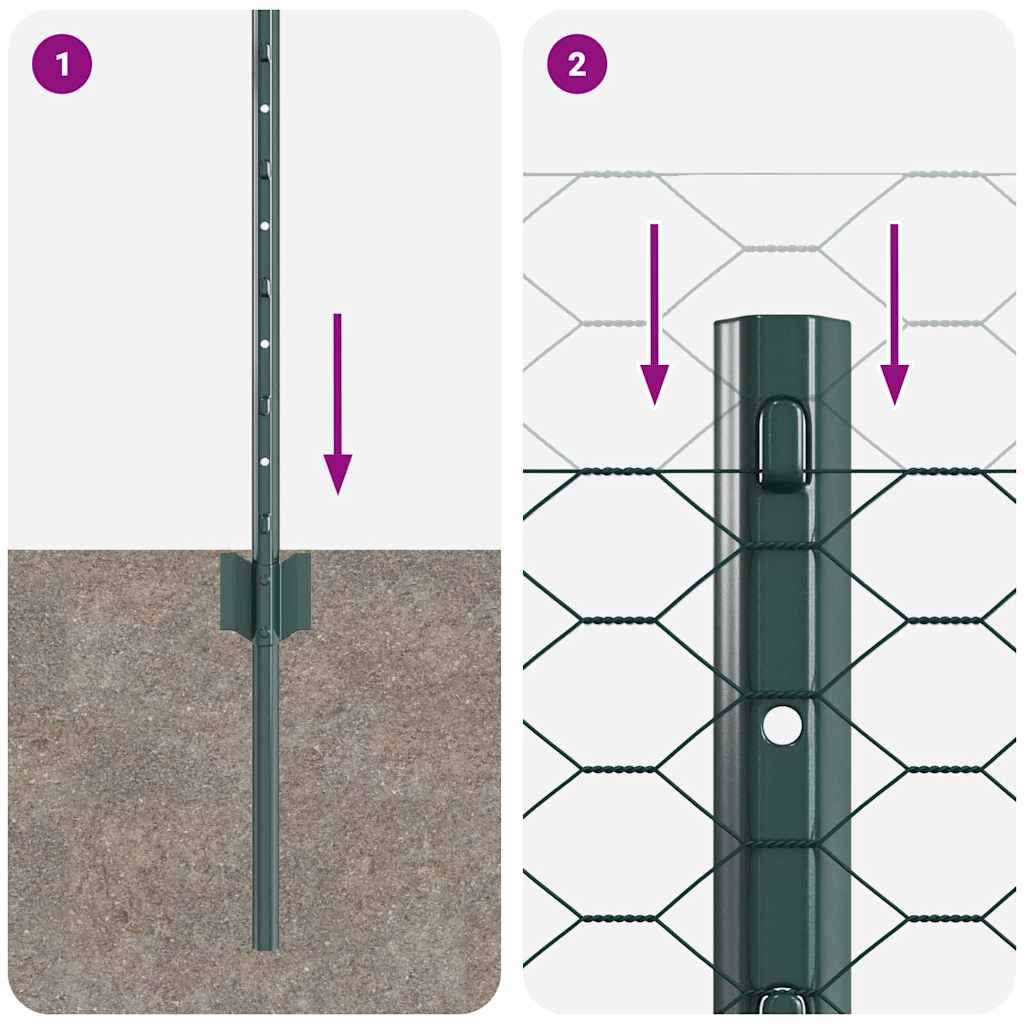 Svejset Trådhegn 10 x 0,8 m (B x H) PVC-belagt stål Grøn Mesh