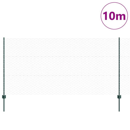 Udendørs sekskantet hegn med stolpe 10 x 1,2 m PVC-belagt stål