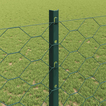 Udendørs sekskantet hegn med stolpe 10 x 1,2 m PVC-belagt stål