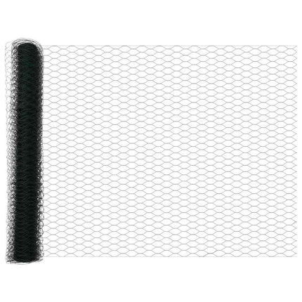 Udendørs sekskantet hegn med stolpe 10 x 1,2 m PVC-belagt stål
