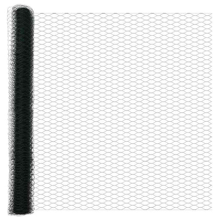 Sekskantet hegn med stolpe 10 x 1,5 m PVC-belagt stål Grøn Mesh