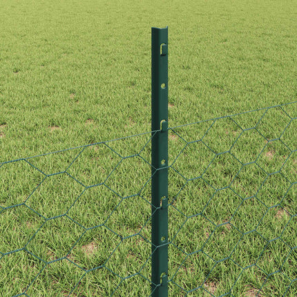 Udendørs sekskantet hegn med stolpe 25 x 0,5 m PVC-belagt stål