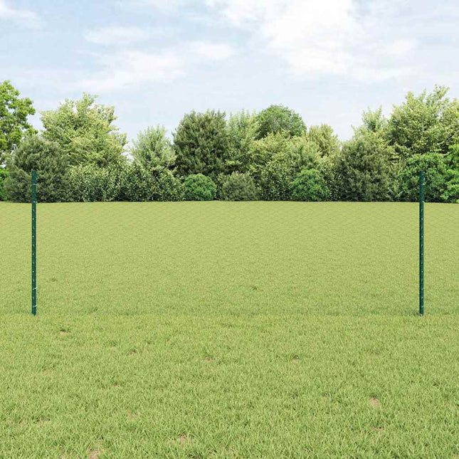 Udendørs sekskantet hegn med stolpe 25 x 0,8 m PVC-belagt stål