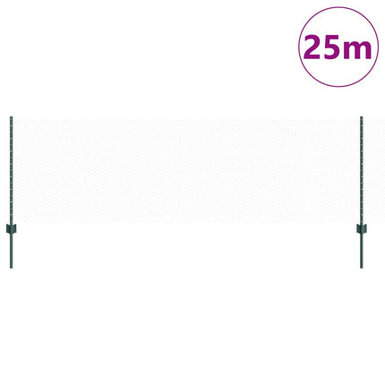 Udendørs sekskantet hegn med stolpe 25 x 0,8 m PVC-belagt stål