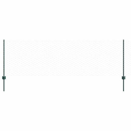 Udendørs sekskantet hegn med stolpe 25 x 0,8 m PVC-belagt stål