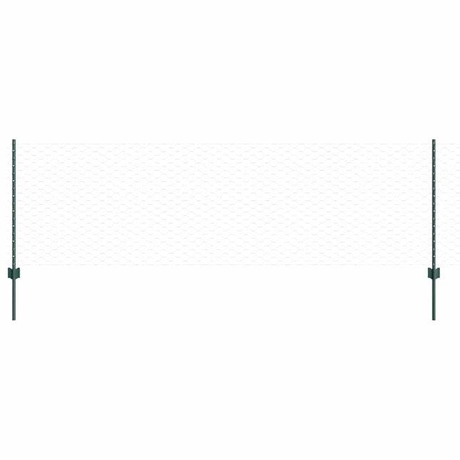 Udendørs sekskantet hegn med stolpe 25 x 0,8 m PVC-belagt stål