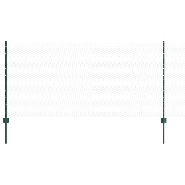 Udendørs sekskantet hegn med stolpe 25 x 1 m PVC-belagt stål