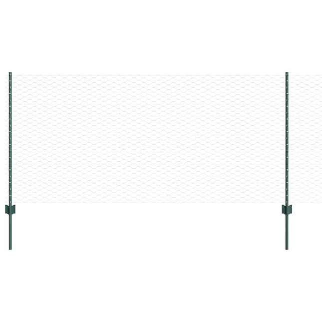 Udendørs sekskantet hegn med stolpe 25 x 1 m PVC-belagt stål