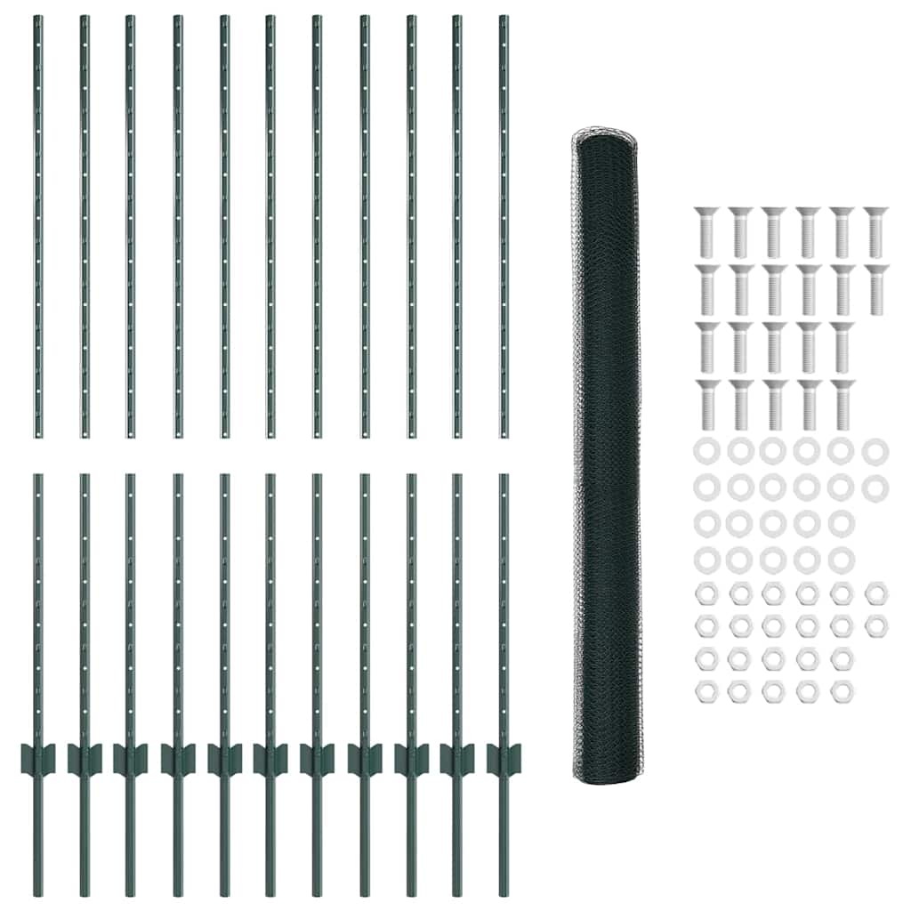 Svejset Trådhegn 25 x 1,4 m (B x H) PVC-belagt stål Grøn Mesh